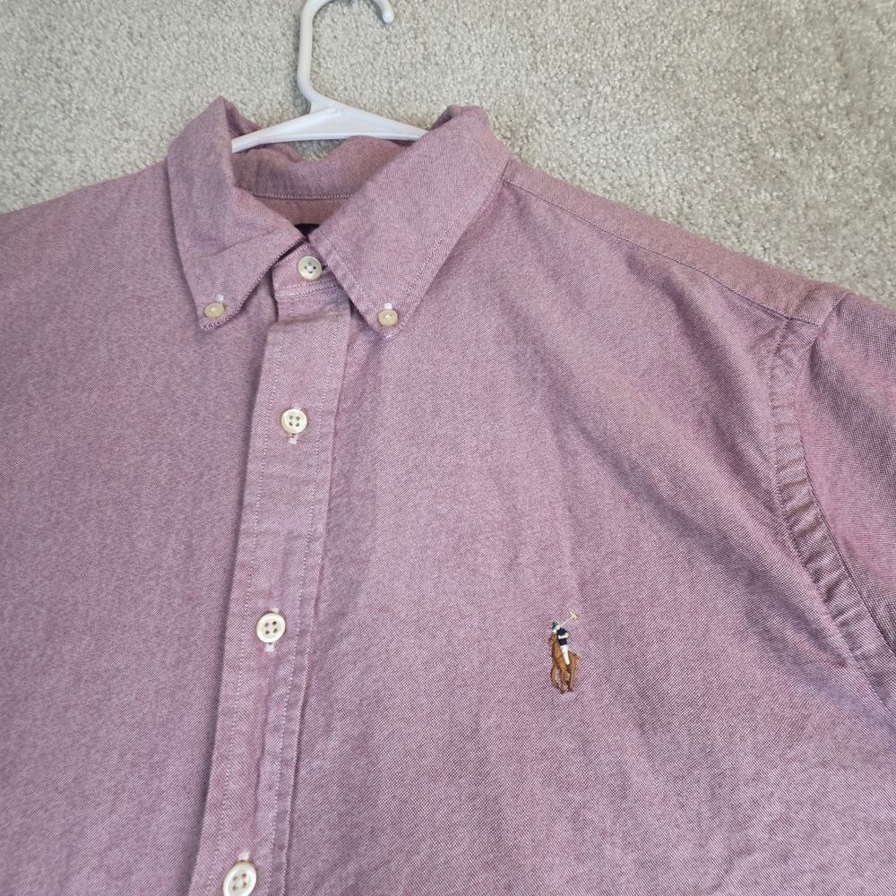 Ralph Lauren Mens XL Classic Fit Oxford Shirt Mauve‎ Pink Short Sleeve Button